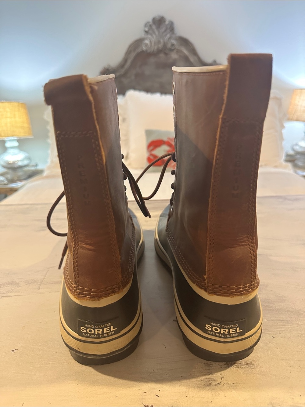 Sorel Womens 1964 Premium Duck Boots Brown Waterproof Leather - Picture 7 of 9